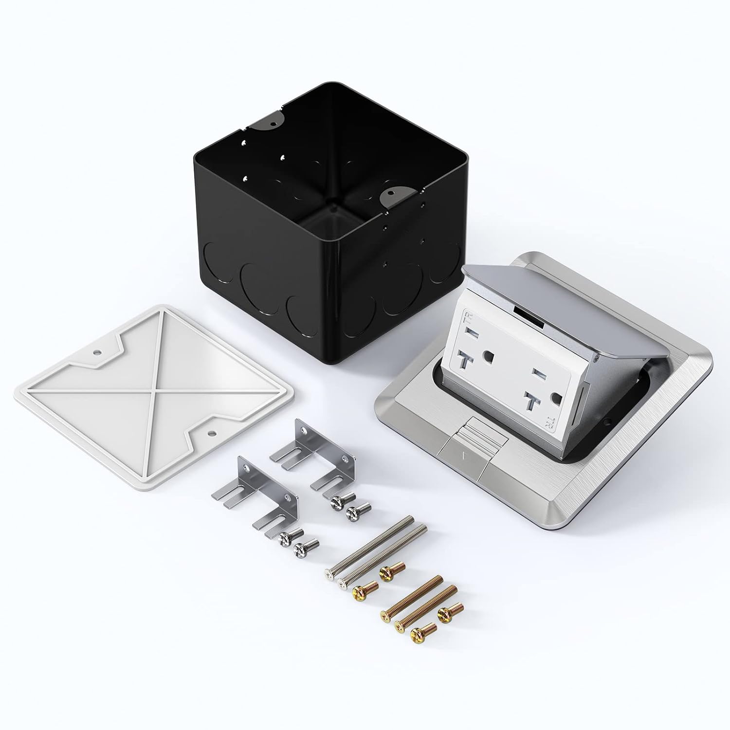 pop up floor electrical outlet box kit,20 amp stainless steel tr tamper pop up floor electrical outlet box kit,20 amp stainless steel tr tamper