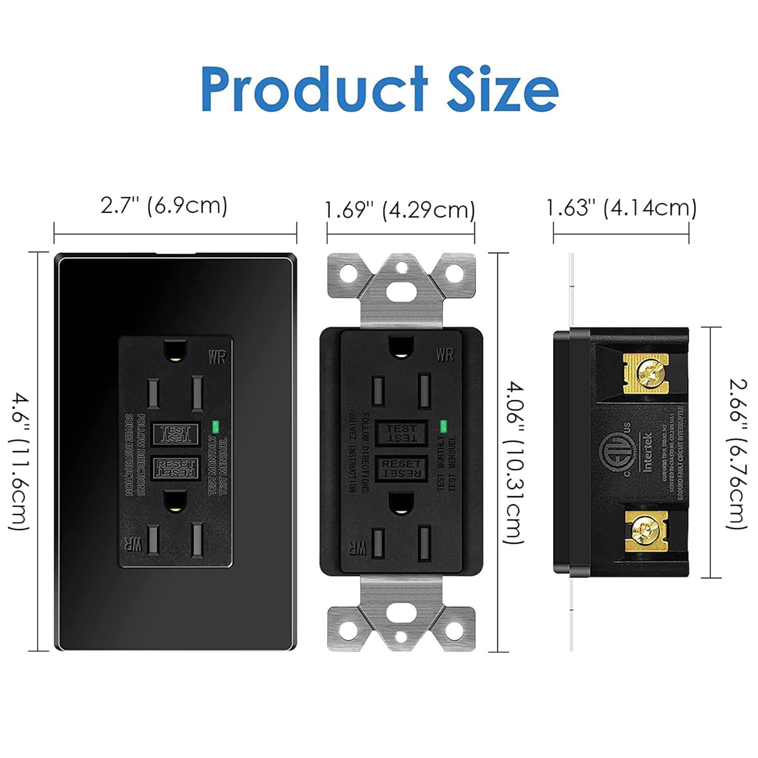 gfci outlet receptacle with led indicator 15 amp 125 volt wallplate and gfci outlet receptacle with led indicator 15 amp 125 volt wallplate and