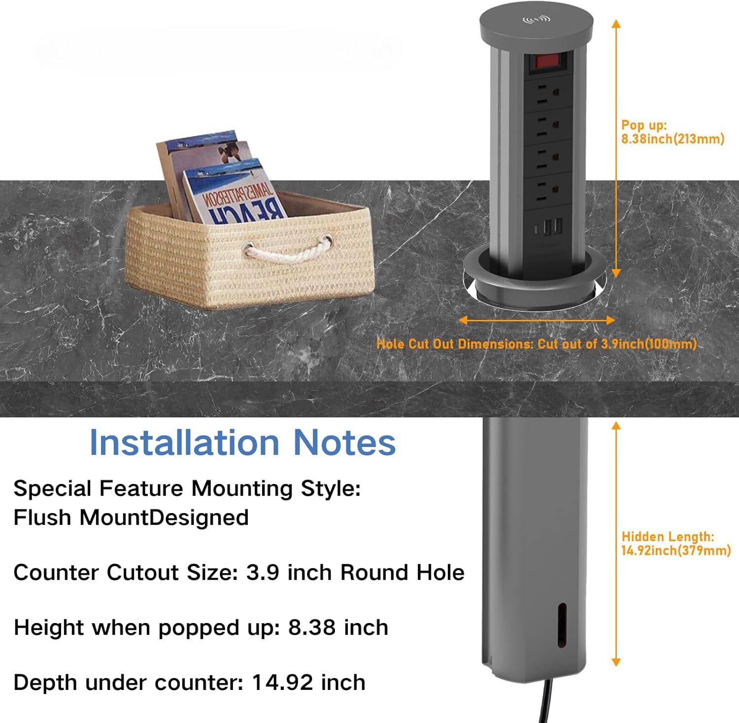 pop up outlet for countertop 4.72in desk grommet power station pd20w usb pop up outlet for countertop 4.72in desk grommet power station pd20w usb