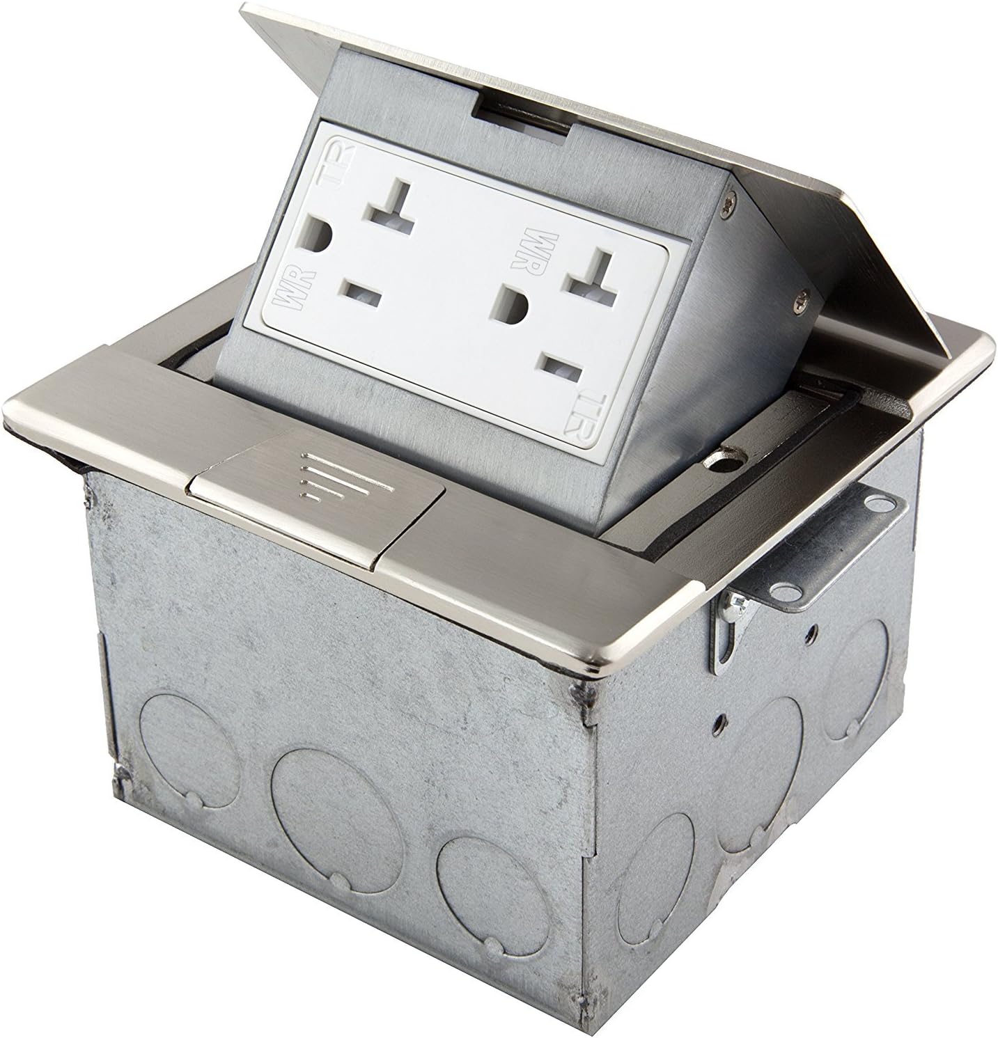 square pop up floor box kit 4.7" x 4.7" cover 20a tamper weatherproof receptacle square pop up floor box kit 4.7" x 4.7" cover 20a tamper weatherproof receptacle