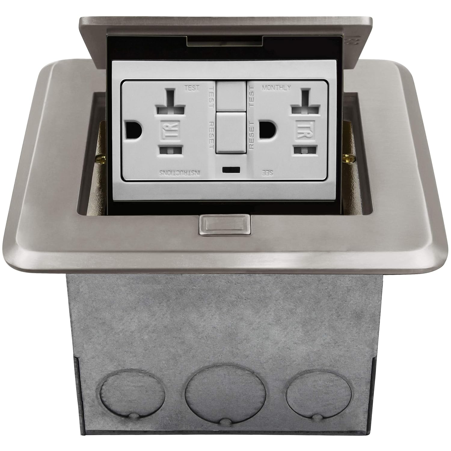 soft pop up square floor box kit 20a gfci tamper weather resistant receptacle outlet watertight soft pop up square floor box kit 20a gfci tamper weather resistant receptacle outlet watertight