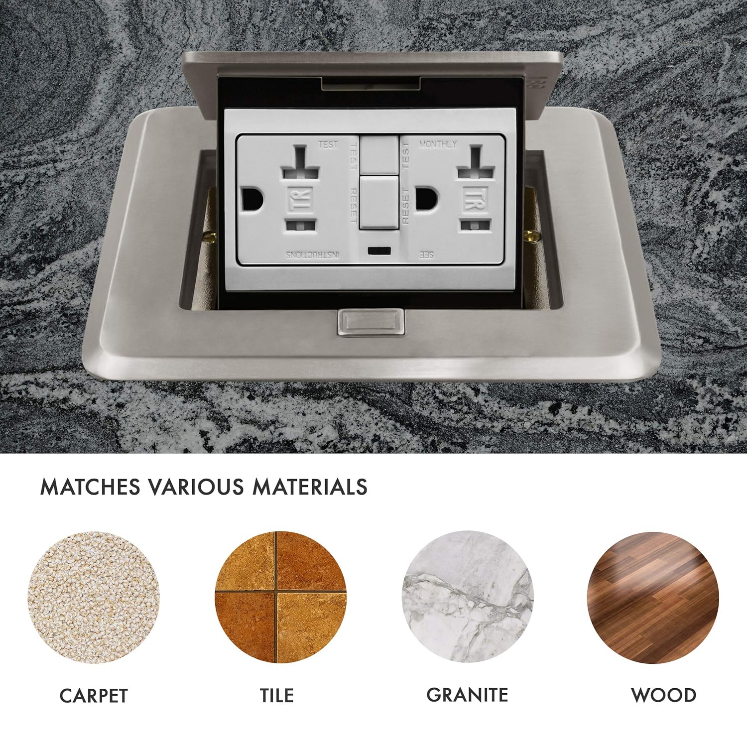 soft pop up square floor box kit 20a gfci tamper weather resistant receptacle outlet watertight soft pop up square floor box kit 20a gfci tamper weather resistant receptacle outlet watertight